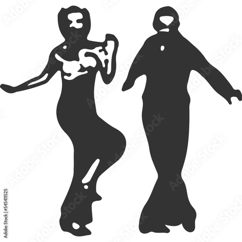 Lindy Hop Dance Vintage Illustration Vector