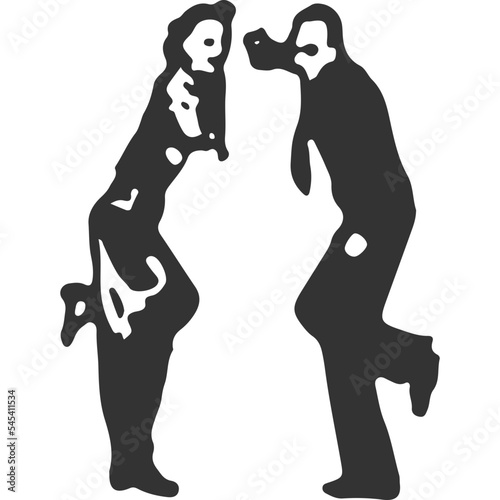 Lindy Hop Dance Vintage Illustration Vector