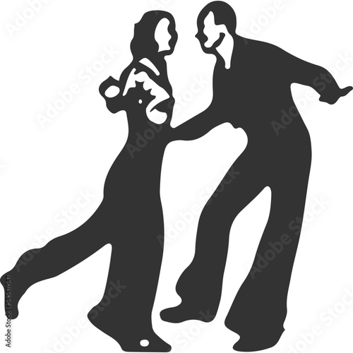 Lindy Hop Dance Vintage Illustration Vector