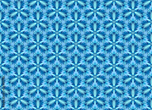 seamless pattern with blue flowers
