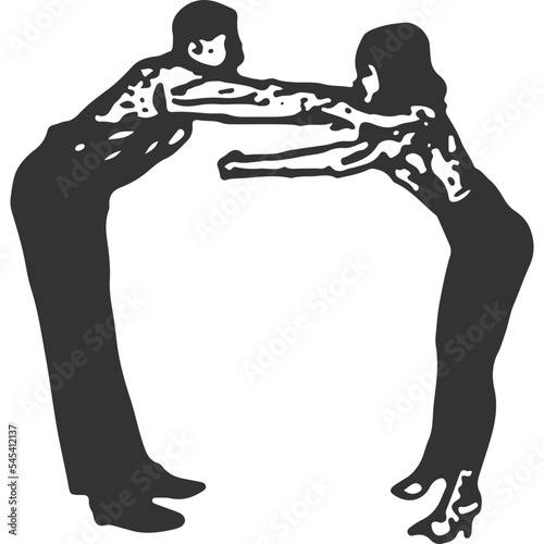 Lindy Hop Dance Vintage Illustration Vector