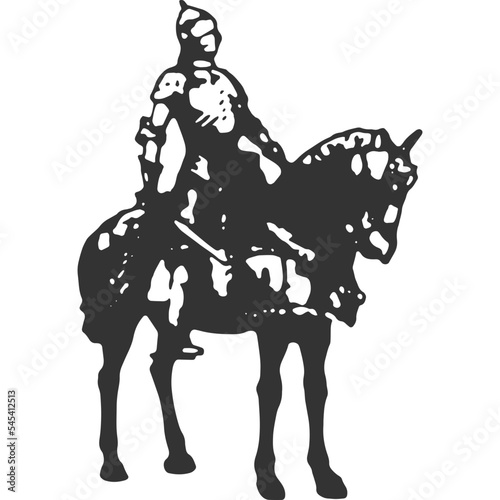 Medieval Knigt Vintage Illustration Vector