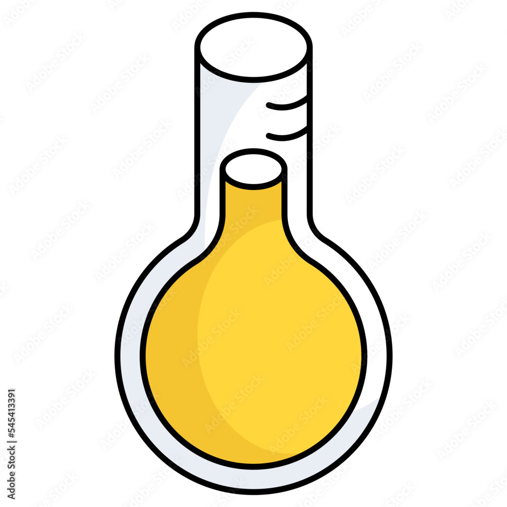 Chemical flask with test tube icon in flat design, chemical experiment concept vector Chemical flask with test tube icon in flat design, chemical experiment concept vector