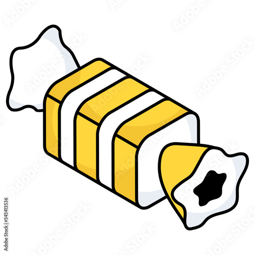 A unique design icon of wrapped toffee 
