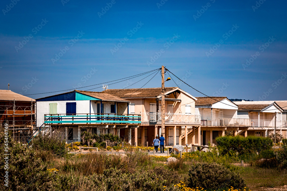 Obraz premium La plage des chalets à Gruissan