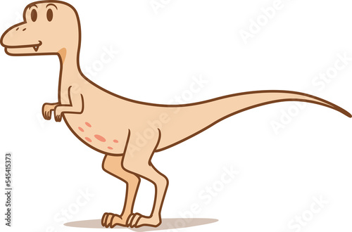 Cute cartoon of Velociraptor.