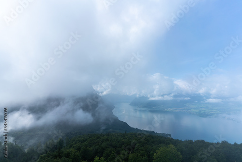 Aerial view at the Traunsee in Austria