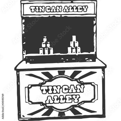 Tin Can Alley Vintage Illustration Vector