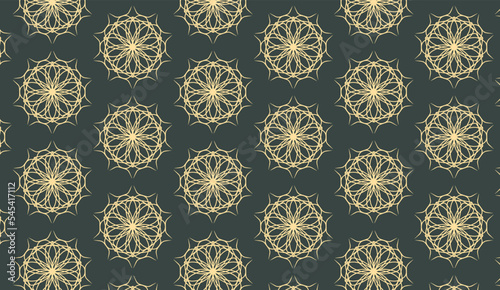 abstract luxury elegant gold and dark grey floral seamless pattern