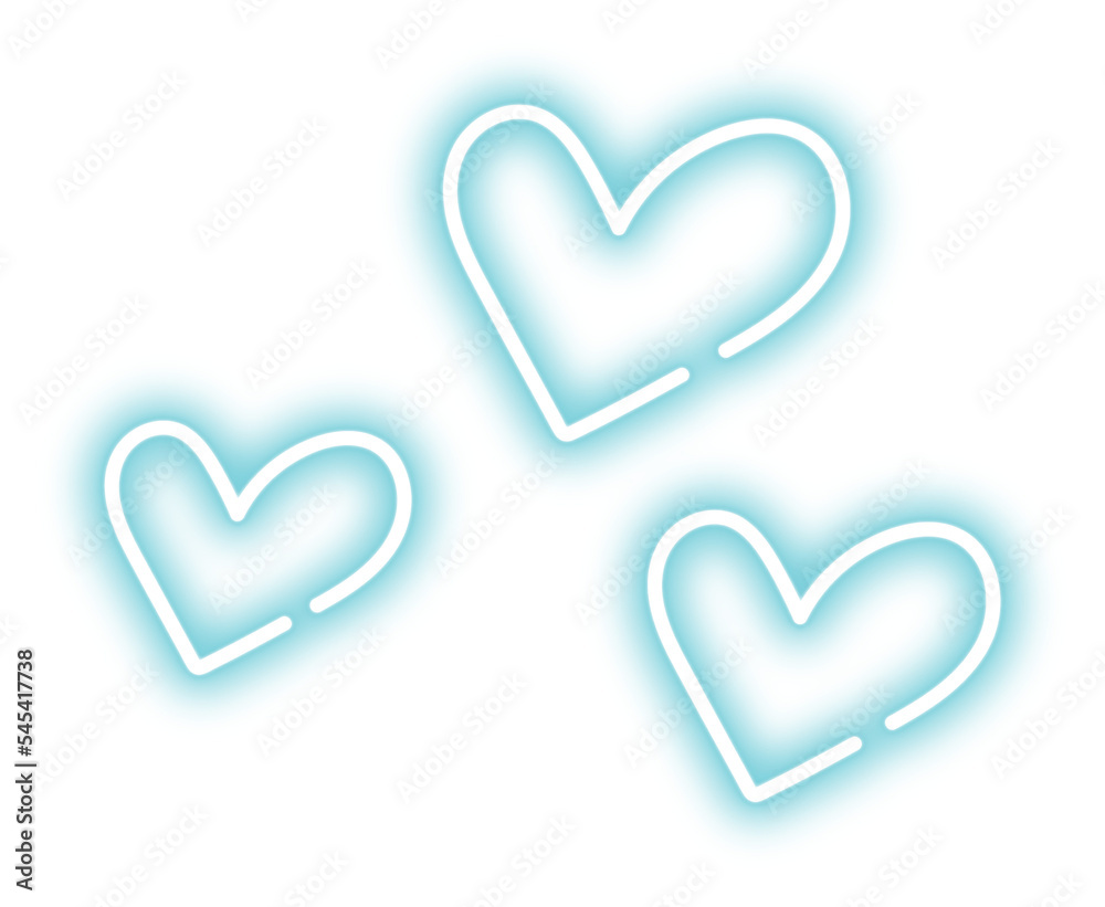 Blue Neon Light Heart Illustration Blue Neon Light Heart Illustration