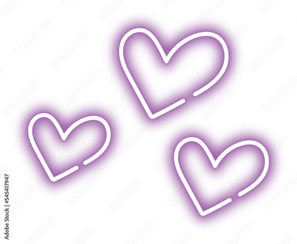 Purple Neon Light Heart Illustration