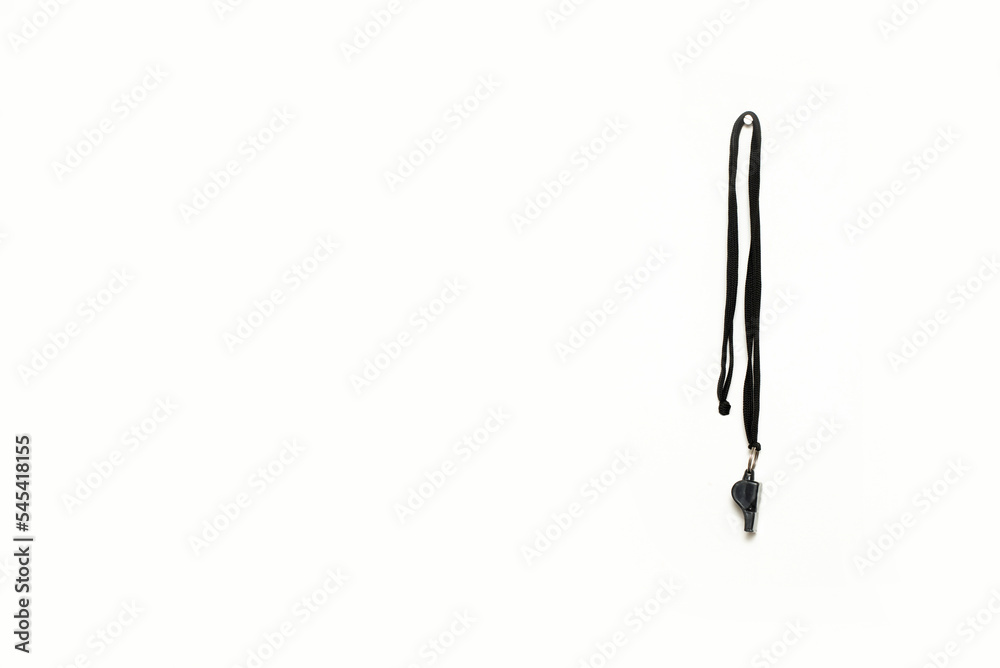 Soccer whistle hanging isolated on white background Soccer whistle hanging isolated on white background