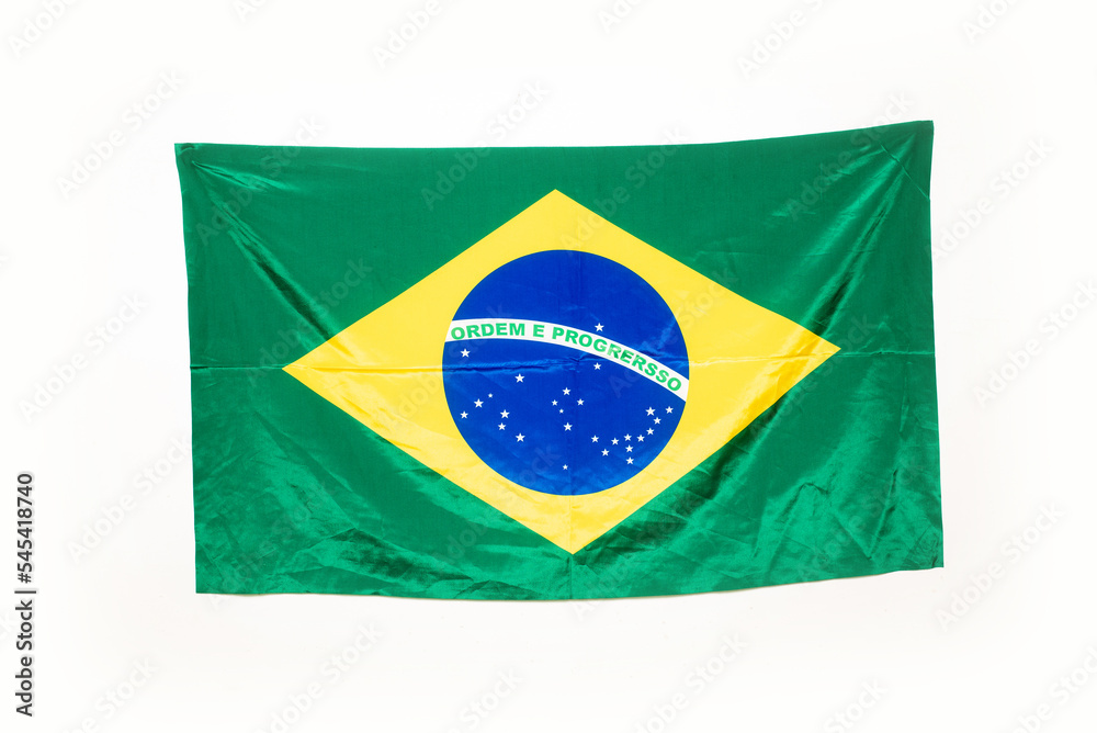Brazil national flag isolated white background