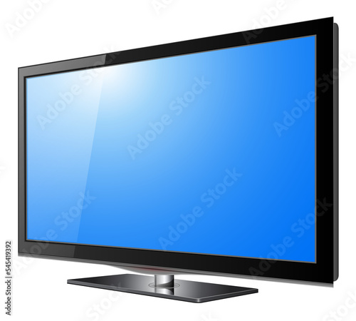 Monitor tv  flat screen 3d icon isolated.