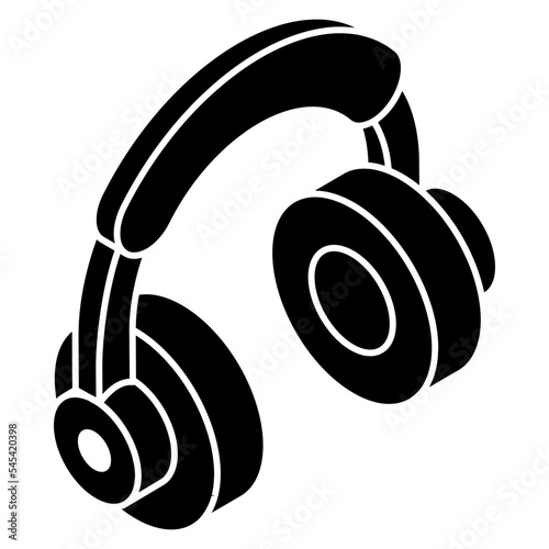 Editable design icon of headphones 