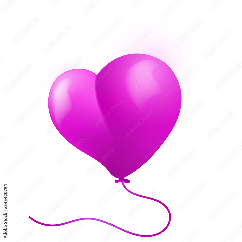 Vector of realistic isolated pink love balloons for template and invitation decoration on the transparent png background. Concept of birthday and anniversary celebration.