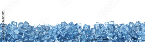 Stack of ice cubes isolated on a transperent background. 3d render illustration. Png