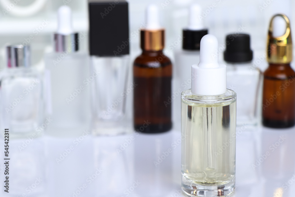 Beauty product bottle or serum bottle on white background Beauty product bottle or serum bottle on white background