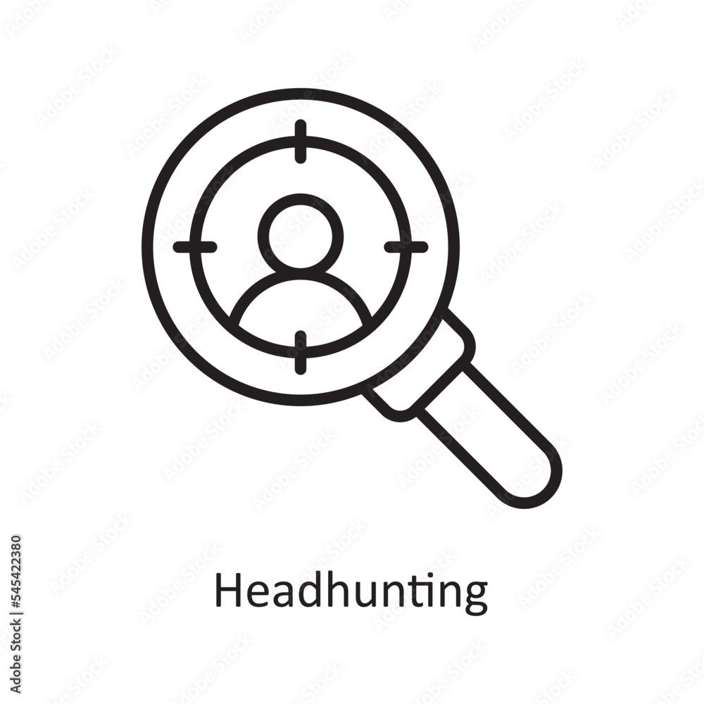 Headhunting Vector Outline Icon Design illustration. Business and Finance Symbol on White background EPS 10 File Headhunting Vector Outline Icon Design illustration. Business and Finance Symbol on White background EPS 10 File