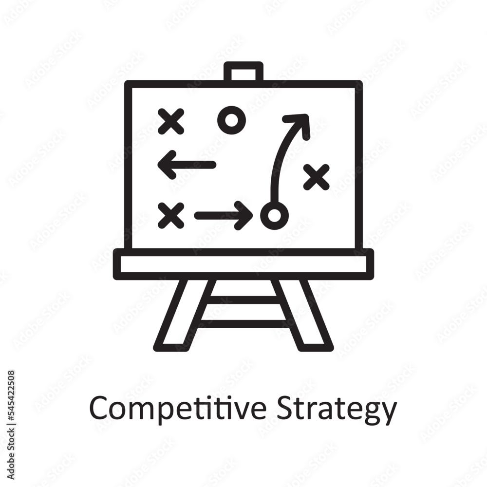 Competitive Strategy Vector Outline Icon Design illustration. Business and Finance Symbol on White background EPS 10 File Competitive Strategy Vector Outline Icon Design illustration. Business and Finance Symbol on White background EPS 10 File