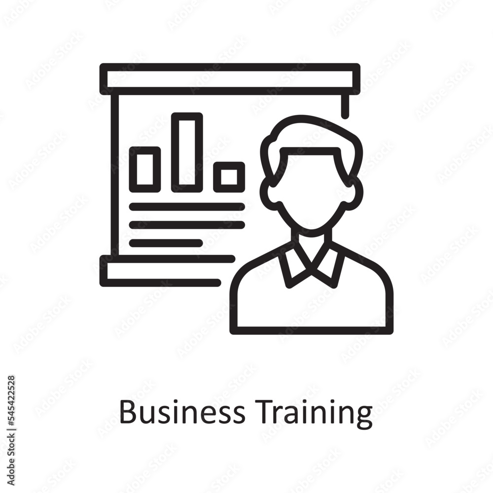 Business Training Vector Outline Icon Design illustration. Business and Finance Symbol on White background EPS 10 File