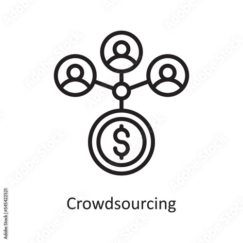 Crowdsourcing  Vector Outline Icon Design illustration. Business and Finance Symbol on White background EPS 10 File
