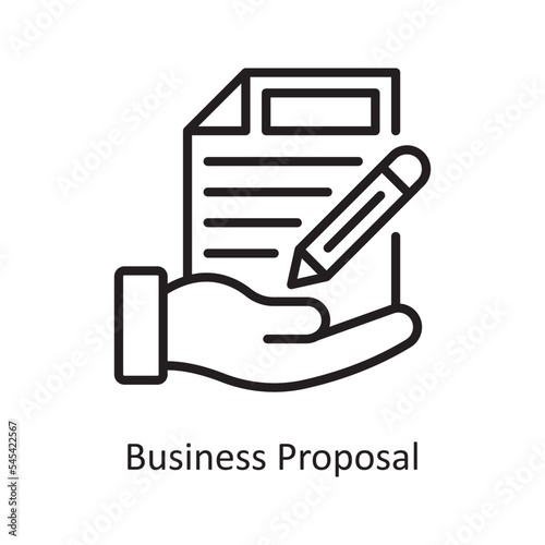 Business Proposal Vector Outline Icon Design illustration. Business and Finance Symbol on White background EPS 10 File