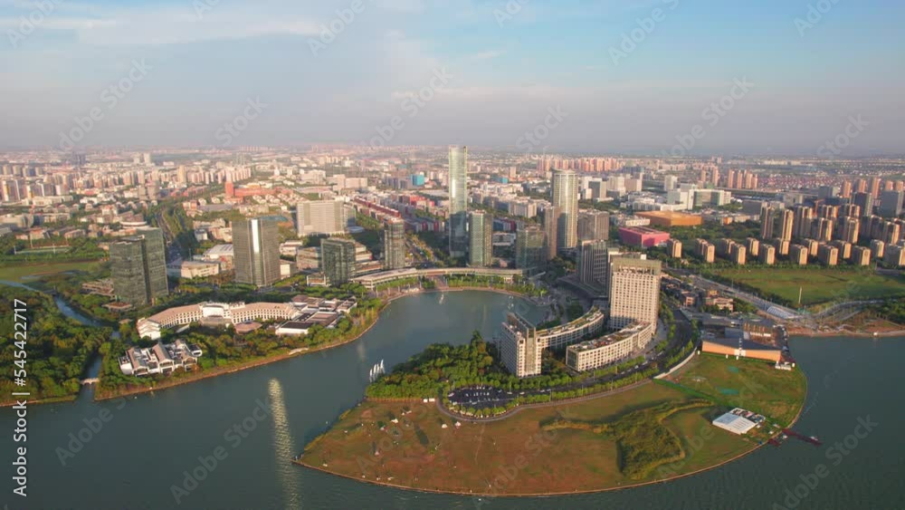 Modern architectural aerial photography in Suzhou Lake Modern architectural aerial photography in Suzhou Lake