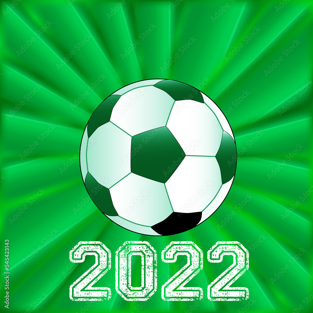 Obraz premium 2022 Soccer Ball Over Green
