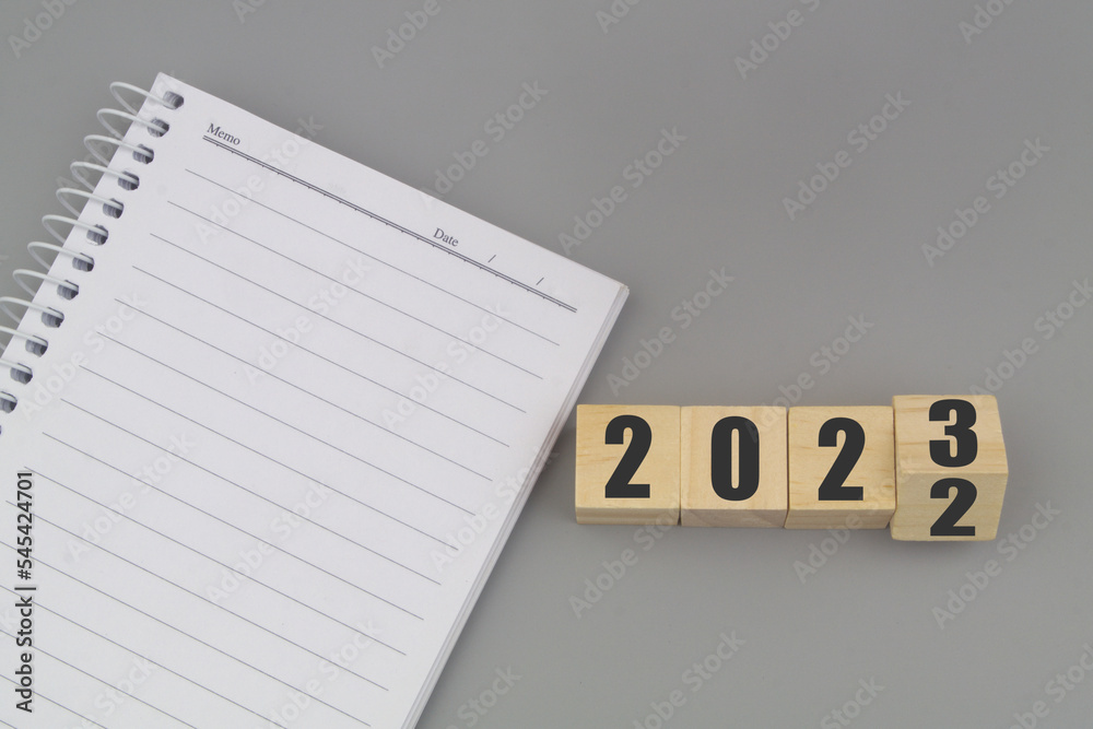 Goals for year 2023 and planning future concept. Numbers 2022 and 2023