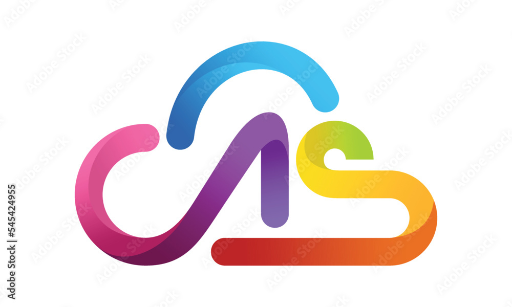 colorful CNS cloud logo template colorful CNS cloud logo template