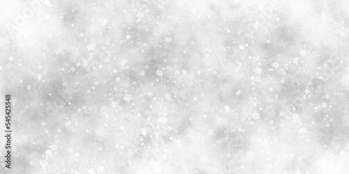 Abstract cloudy white background with snowflakes, beautiful white watercolor background with glitter particles, white bokeh background for wallpaper, invitation, cover and design. © DAIYAN MD TALHA