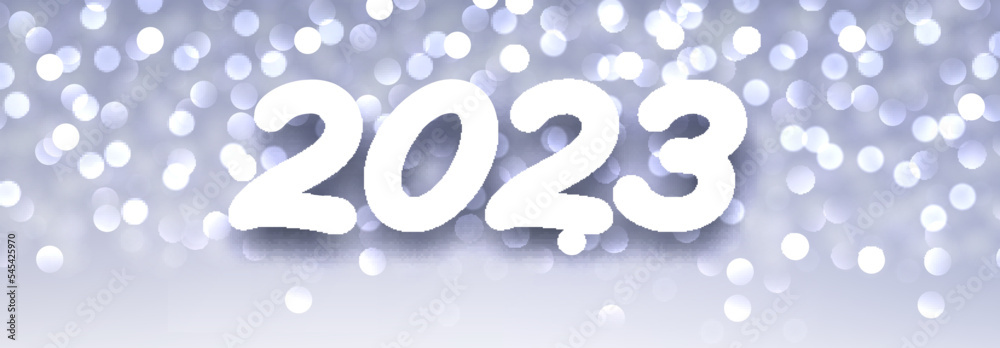 Banner with 2023 sign on bokeh background. Banner with 2023 sign on bokeh background.