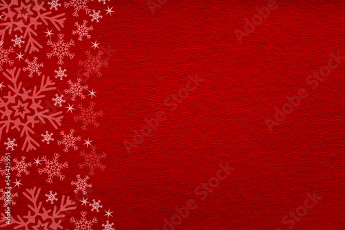 Red Christmas background with snowflakes
