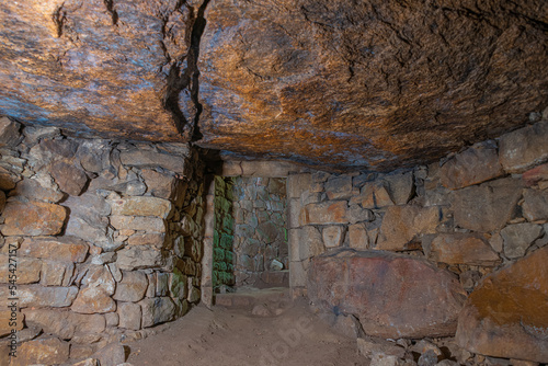 The megalithic site Mané-er-Hroëk ('Mountain of the Woman') is one of the great tumuli in the Carnac area, Locmariaquer, Département Morbihan Brittany, France
