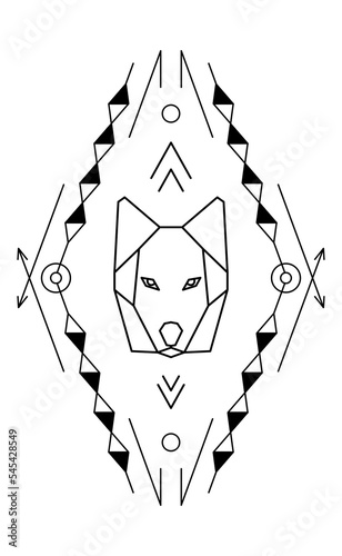 Tribal Animal Ornament - Wolf