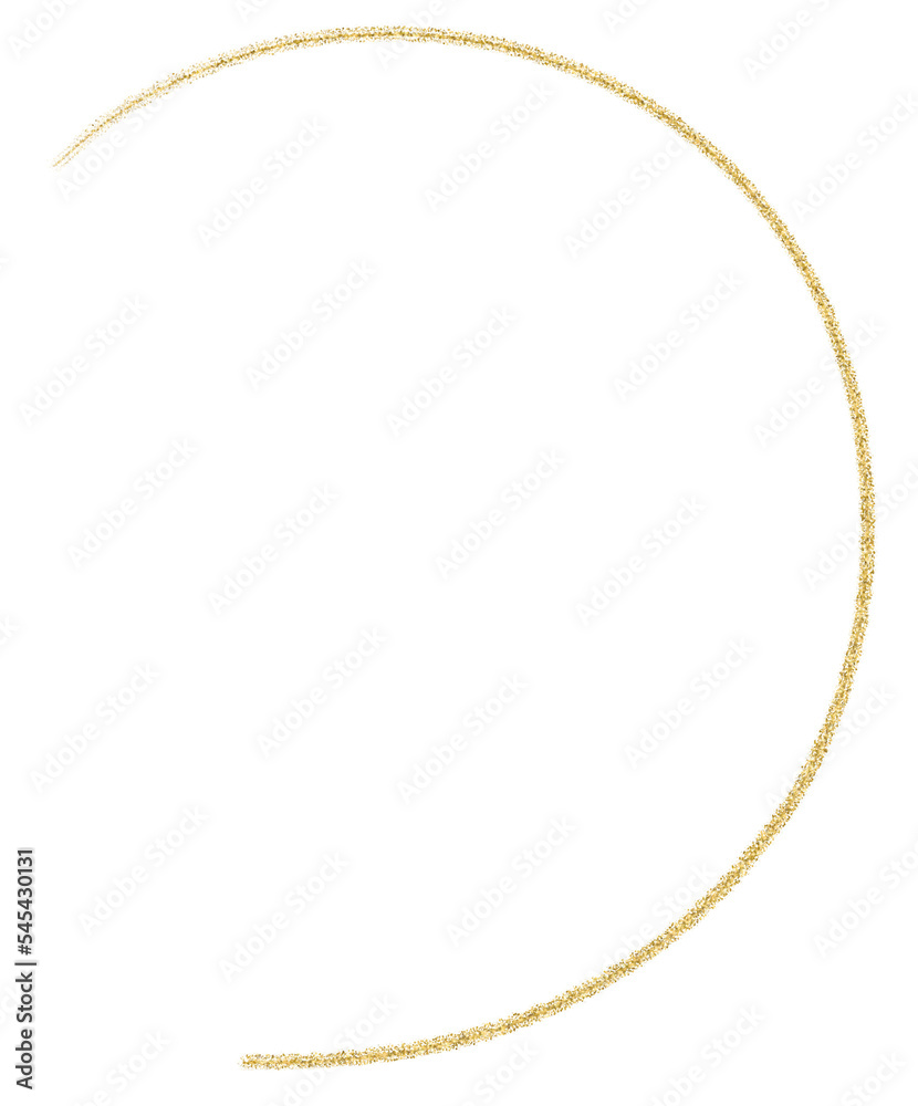 Gold Glitter line, Freehand curved Gold Glitter line, Freehand curved