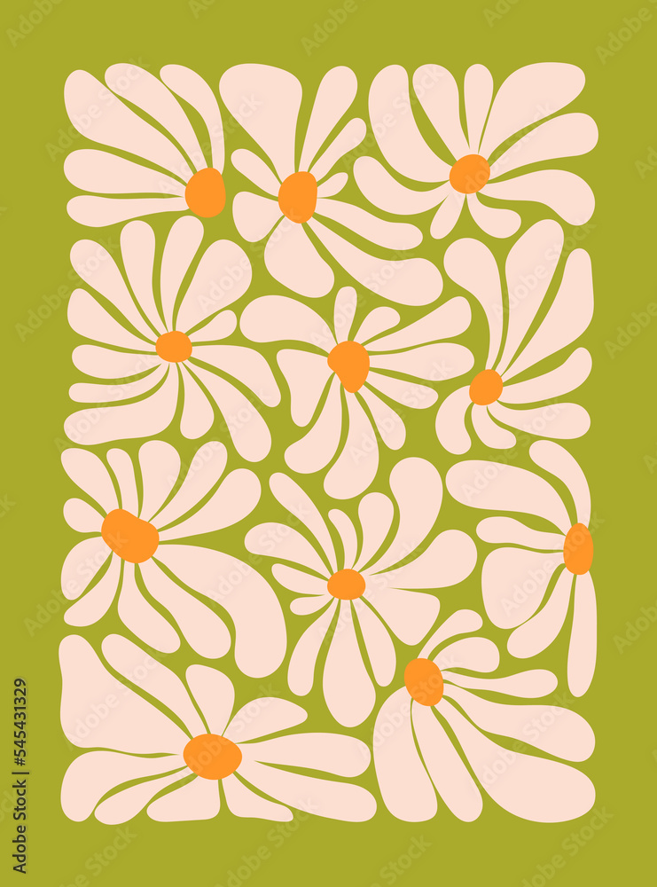 Hippie fun background. 1960s nostalgic groovy vector illustration