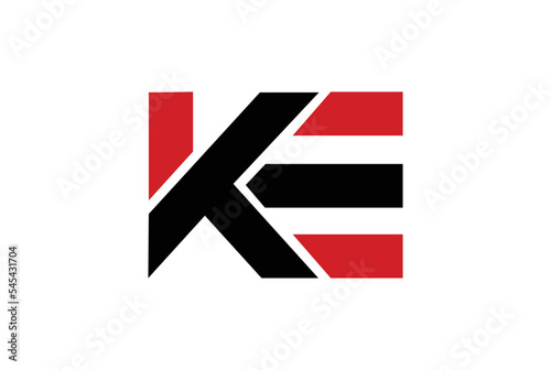 KE Letter Logo Design Template Vector with white background.