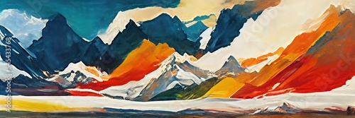 Mountain landscape in Bold brush style.