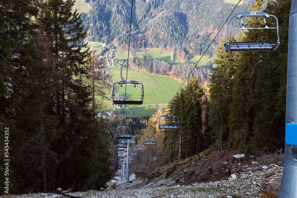 New Chair Lift of Kranjska Gora on the New Ski Track of Vitranc - Still Work in Progress