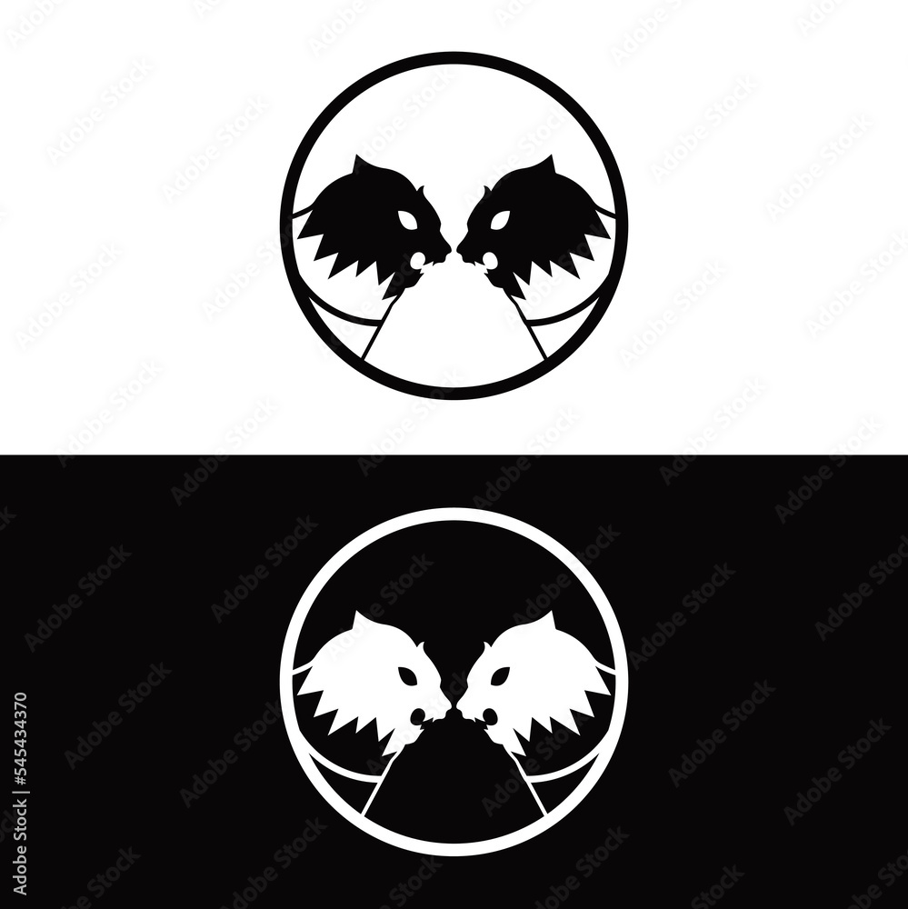 Black and white lion vector logo design Black and white lion vector logo design