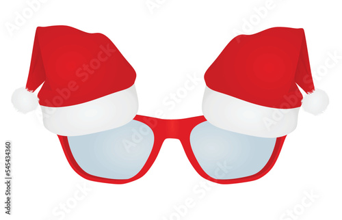 Christmas hat glasses. vector illustration