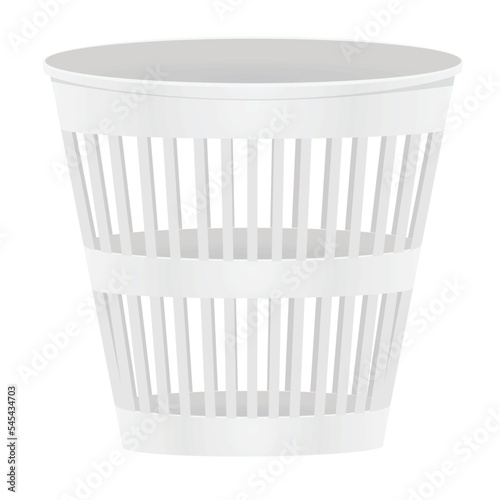 White waste bin. vector illustration