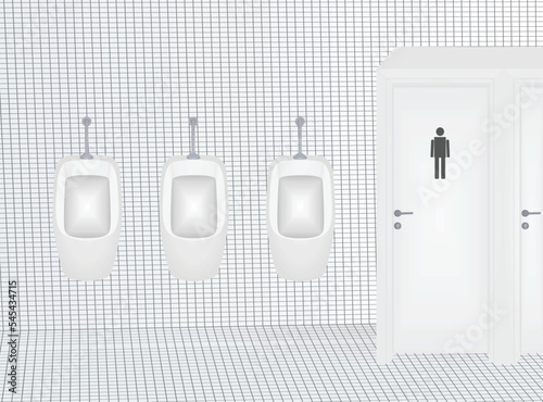 Male toilette inside. vector illustration