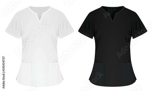 White and black spa shirt. vector