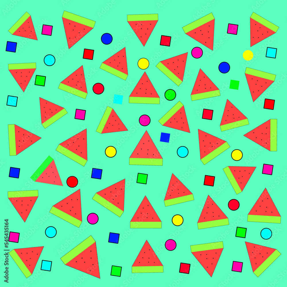 Cute background watermelon and geometry Cute background watermelon and geometry