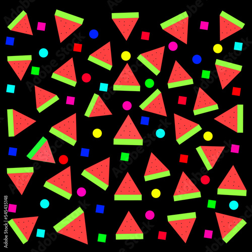 Cute background watermelon and geometry