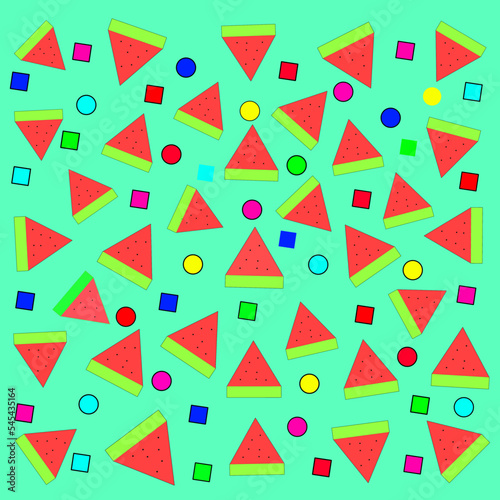 Cute background watermelon and geometry