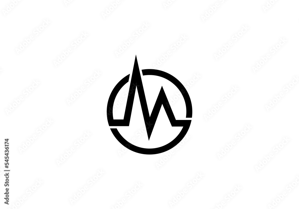 initial letter logo M initial company icon business logo background illustration initial letter logo M initial company icon business logo background illustration